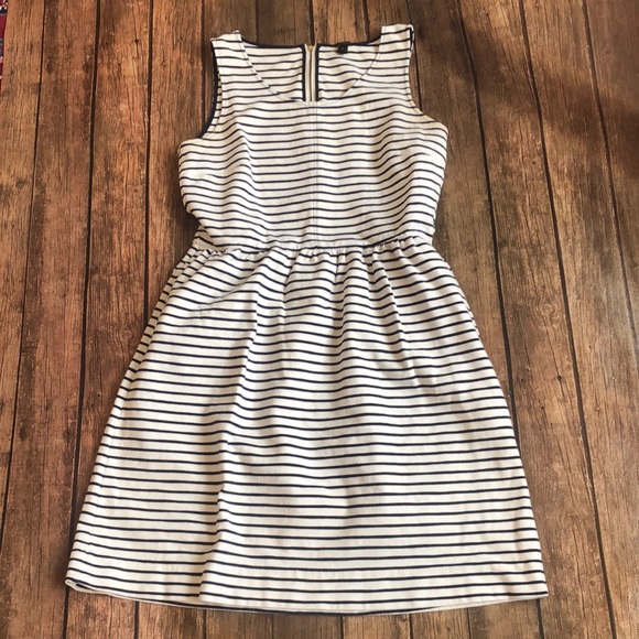 J. Crew Dresses & Skirts - 💜3/$20 J. Crew Striped Sleeveless Dress Sz 8 POCKETS!